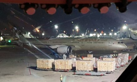 Un aereo Etihad Airways, la compagnia aerea degli Emirati Arabi, è atterrato all’aeroporto Ben Gurion in Israele